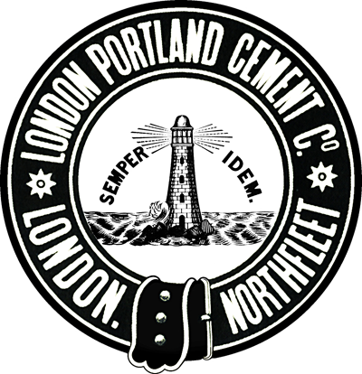 London Portland Northfleet Lighthouse Brand cement logo