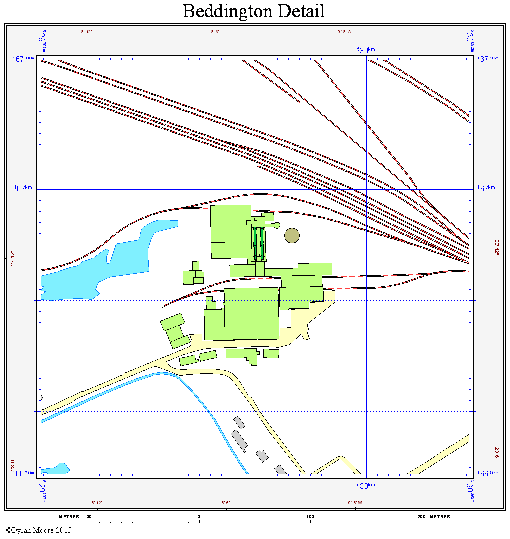 Hall & Co Beddington cement layout map