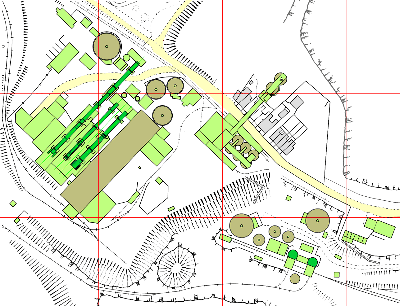 Blue Circle Cliffe cement plant layout map